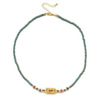 Ethnic Style Solid Color Turquoise Beaded Plating Necklace sku image 4