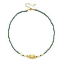 Ethnic Style Solid Color Turquoise Beaded Plating Necklace sku image 6