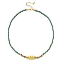 Ethnic Style Solid Color Turquoise Beaded Plating Necklace sku image 8