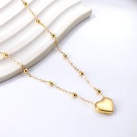 Simple Style Heart Shape Stainless Steel Titanium Steel Plating Pendant Necklace main image 4