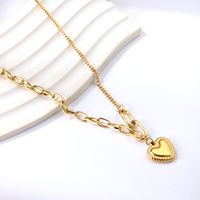 Simple Style Heart Shape Stainless Steel Titanium Steel Plating Pendant Necklace main image 3