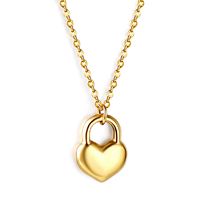 Simple Style Heart Shape Stainless Steel Titanium Steel Plating Pendant Necklace main image 2