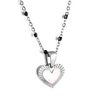Ig Style Heart Shape Stainless Steel Titanium Steel Plating Inlay Rhinestones Necklace sku image 5