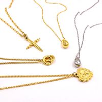 Classic Style Geometric Stainless Steel Titanium Steel Plating Pendant Necklace main image 2