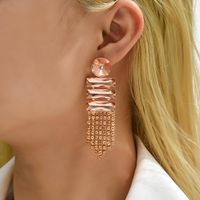 1 Pair Retro Lady Romantic Geometric Inlay Copper Alloy Glass Drop Earrings main image 9
