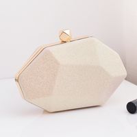 White Champagne Light Green Pu Leather Solid Color Square Evening Bags sku image 2