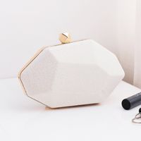 White Champagne Light Green Pu Leather Solid Color Square Evening Bags sku image 1