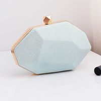 White Champagne Light Green Pu Leather Solid Color Square Evening Bags sku image 5