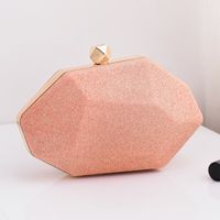 White Champagne Light Green Pu Leather Solid Color Square Evening Bags sku image 3