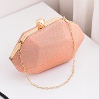 White Champagne Light Green Pu Leather Solid Color Square Evening Bags main image 3