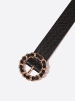 Retro Classic Style Plaid Solid Color Pu Leather Alloy Women's Leather Belts main image 5