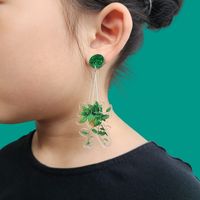 1 Pair Commute Leaf Arylic Drop Earrings main image 4