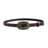 Retro Classic Style Flower Skull Pu Leather Alloy Women's Leather Belts main image 4