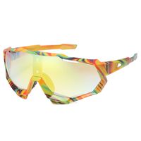 Hawaiian Simple Style Color Block Pc Toad Glasses Full Frame Sports Sunglasses main image 2