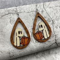 1 Pair Ethnic Style Water Droplets Stoving Varnish Wood Earrings sku image 3