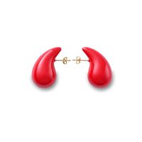 1 Pair Simple Style Water Droplets Epoxy Stainless Steel Ear Studs sku image 8