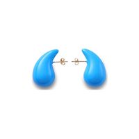 1 Pair Simple Style Water Droplets Epoxy Stainless Steel Ear Studs sku image 6