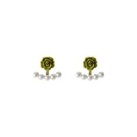 1 Pair Sweet Commute Flower Plating Imitation Pearl Alloy Ear Studs main image 5