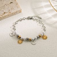 Modern Style Devil's Eye Butterfly Stainless Steel Imitation Pearl Layered Gold Plated Bracelets main image 5