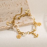 Casual Modern Style Tree Starfish Anchor Stainless Steel Imitation Pearl Layered Gold Plated Bracelets main image 5