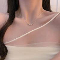 Fashion Letter Heart Shape Titanium Steel Inlay Zircon Pendant Necklace 1 Piece sku image 4