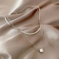 Fashion Letter Heart Shape Titanium Steel Inlay Zircon Pendant Necklace 1 Piece sku image 11