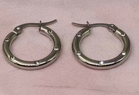 1 Pair Streetwear Solid Color Plating Titanium Steel Hoop Earrings sku image 1