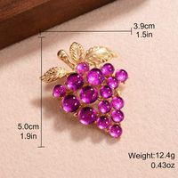 Elegant Vintage Style Luxurious Grape Copper Alloy Plating Inlay Glass Stone Women's Brooches 1 Piece sku image 2