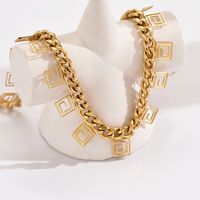 Modern Style Geometric Solid Color 304 Stainless Steel 14K Gold Plated Bracelets In Bulk main image 4