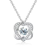 Elegant Heart Shape Sterling Silver Plating Inlay Zircon Pendant Necklace sku image 1