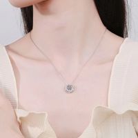 Elegant Heart Shape Sterling Silver Plating Inlay Zircon Pendant Necklace main image 2