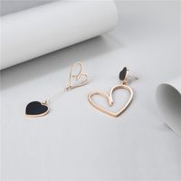 1 Pair Sweet Heart Shape Inlay Titanium Steel Shell Drop Earrings main image 3