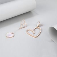 1 Paire Sucré Forme De Cœur Incruster Acier Au Titane Coquille Boucles D'oreilles main image 6