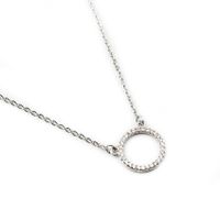 Simple Style Round Stainless Steel Copper Plating Zircon Pendant Necklace main image 3