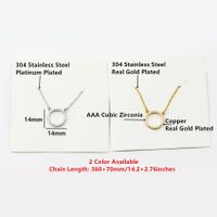 Simple Style Round Stainless Steel Copper Plating Zircon Pendant Necklace main image 4