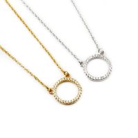 Simple Style Round Stainless Steel Copper Plating Zircon Pendant Necklace main image 2