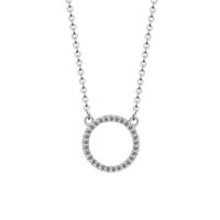 Simple Style Round Stainless Steel Copper Plating Zircon Pendant Necklace sku image 2