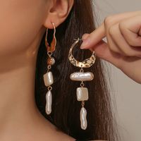 1 Pair Vacation Water Droplets Inlay Alloy Artificial Pearls Drop Earrings main image 1