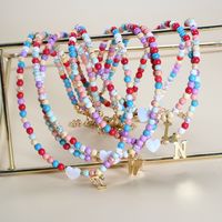 Vacation Letter Heart Shape Stainless Steel Mixed Materials Beaded Handmade Necklace main image 2