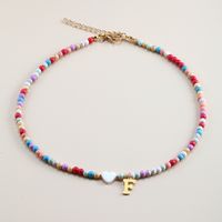 Vacation Letter Heart Shape Stainless Steel Mixed Materials Beaded Handmade Necklace sku image 8