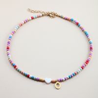 Vacation Letter Heart Shape Stainless Steel Mixed Materials Beaded Handmade Necklace sku image 16