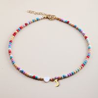 Vacation Letter Heart Shape Stainless Steel Mixed Materials Beaded Handmade Necklace sku image 10