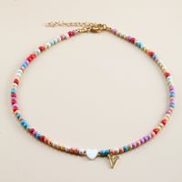 Vacation Letter Heart Shape Stainless Steel Mixed Materials Beaded Handmade Necklace sku image 22