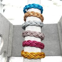 Simple Style Solid Color Silica Gel Braid Unisex Wristband main image 2