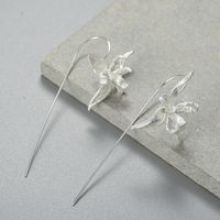 1 Pair Elegant Glam Tassel Flower Plating Sterling Silver Drop Earrings main image 3
