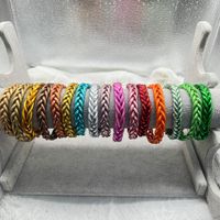 Simple Style Solid Color Silica Gel Braid Unisex Wristband main image 1