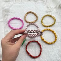 Simple Style Solid Color Silica Gel Braid Unisex Wristband main image 2