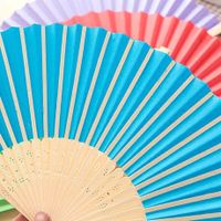 Simple Single-sided Solid Color Candy Color Diy Paper Fan 1 Pieces main image 3