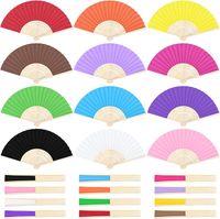 Simple Single-sided Solid Color Candy Color Diy Paper Fan 1 Pieces main image 2