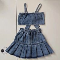 Simple Style Solid Color Bow Knot Cotton Girls Clothing Sets main image 3